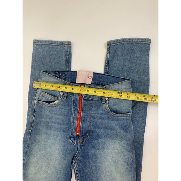 Vintage Y2k Revice Denim Heart Patch Work Jeans Size 27 - Picture 10 of 13